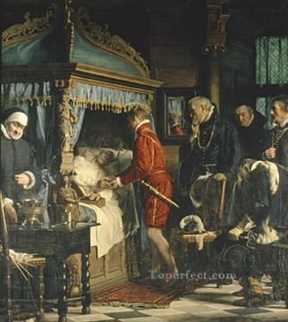 Carl Heinrich Bloch Painting - Chancellor Niels Kaas hand over the keys to Christian IV Carl Heinrich Bloch